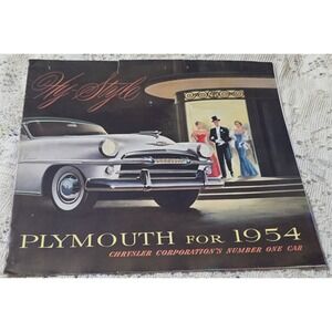 1954 Plymouth Car Sales Brochure Catalog Original Vintage Advertising Booklet